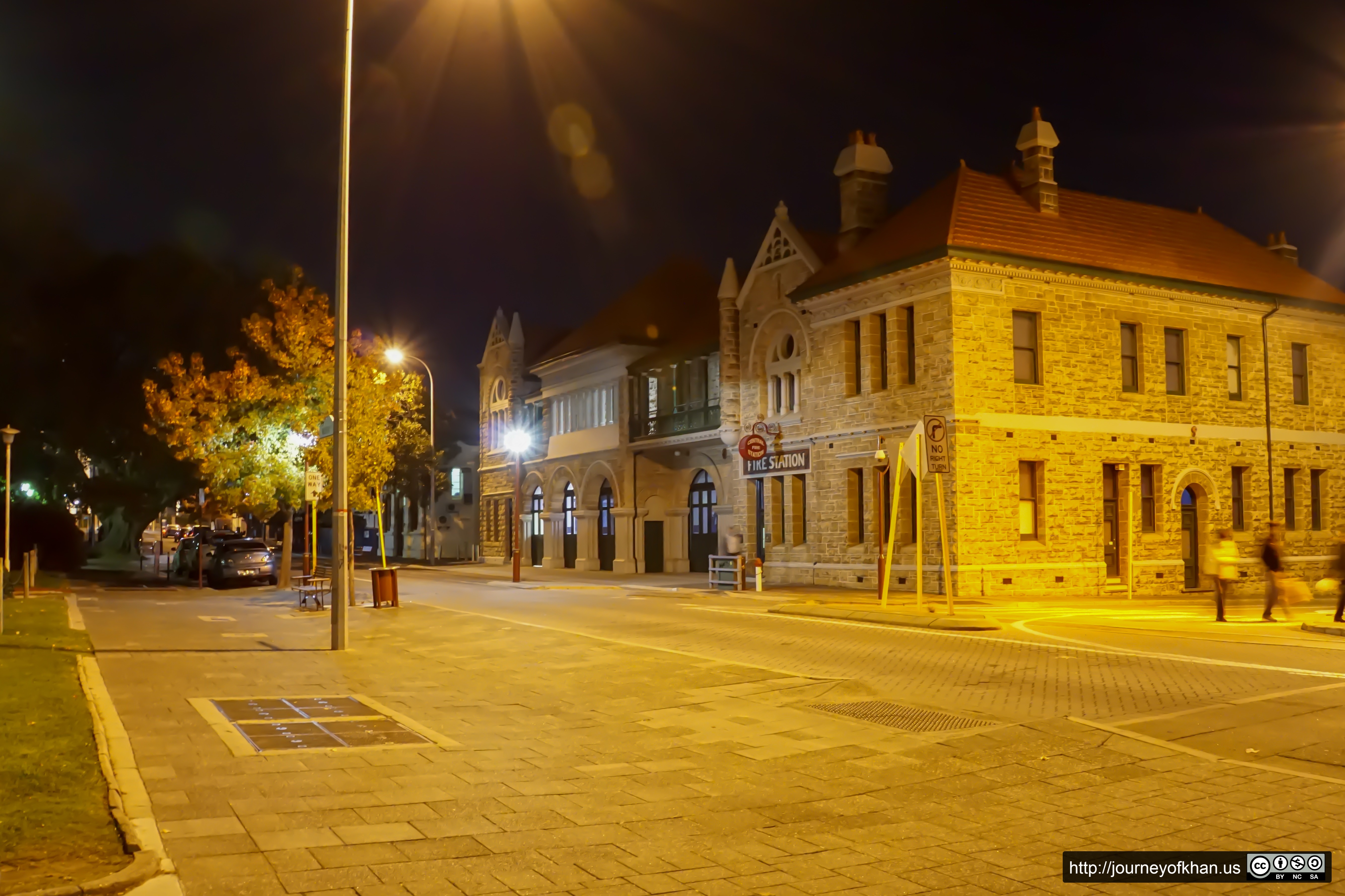 Night by a Fire Station (High Resolution)