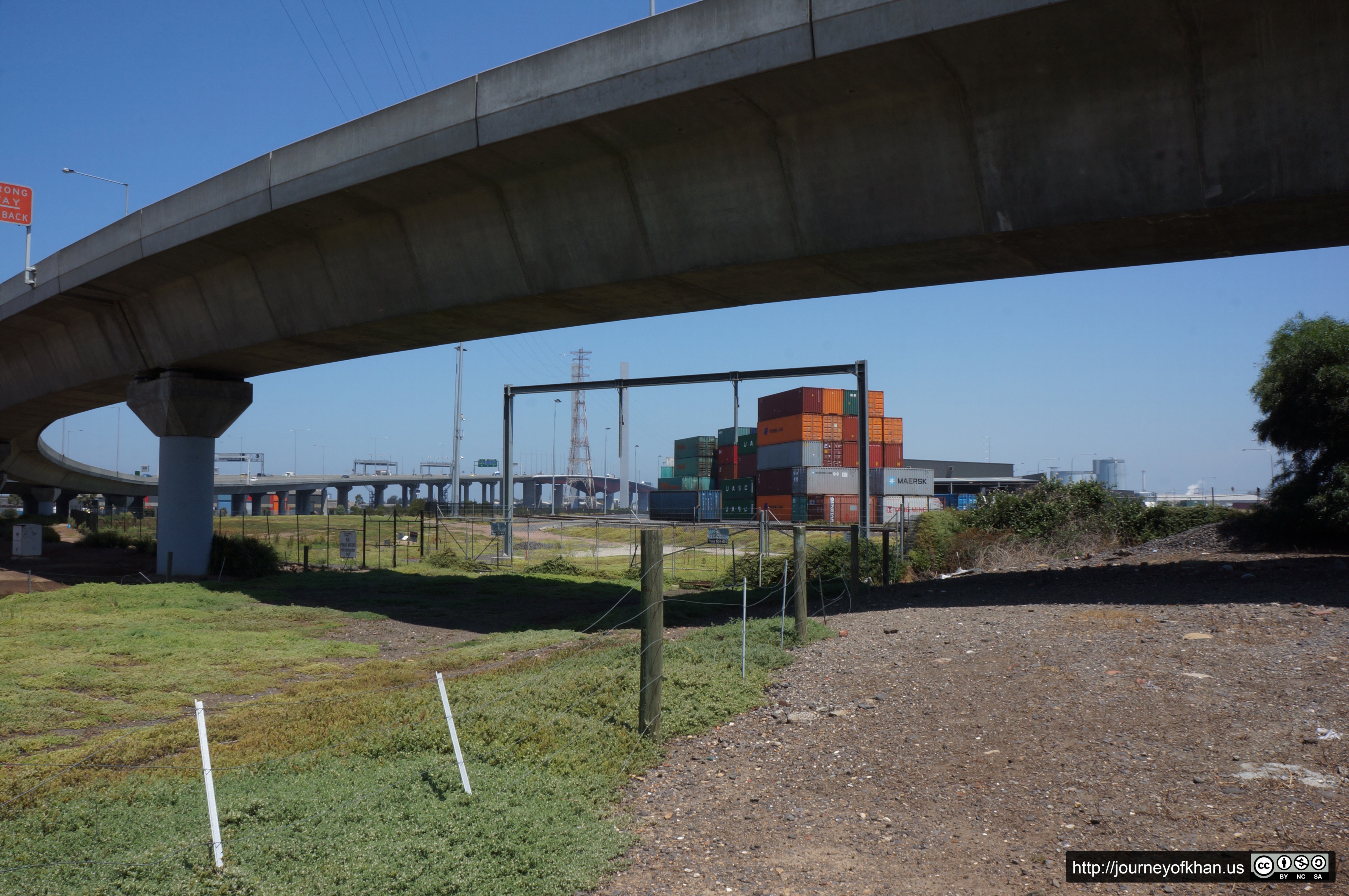 Shipping Crates Below an Overpass (High Resolution)