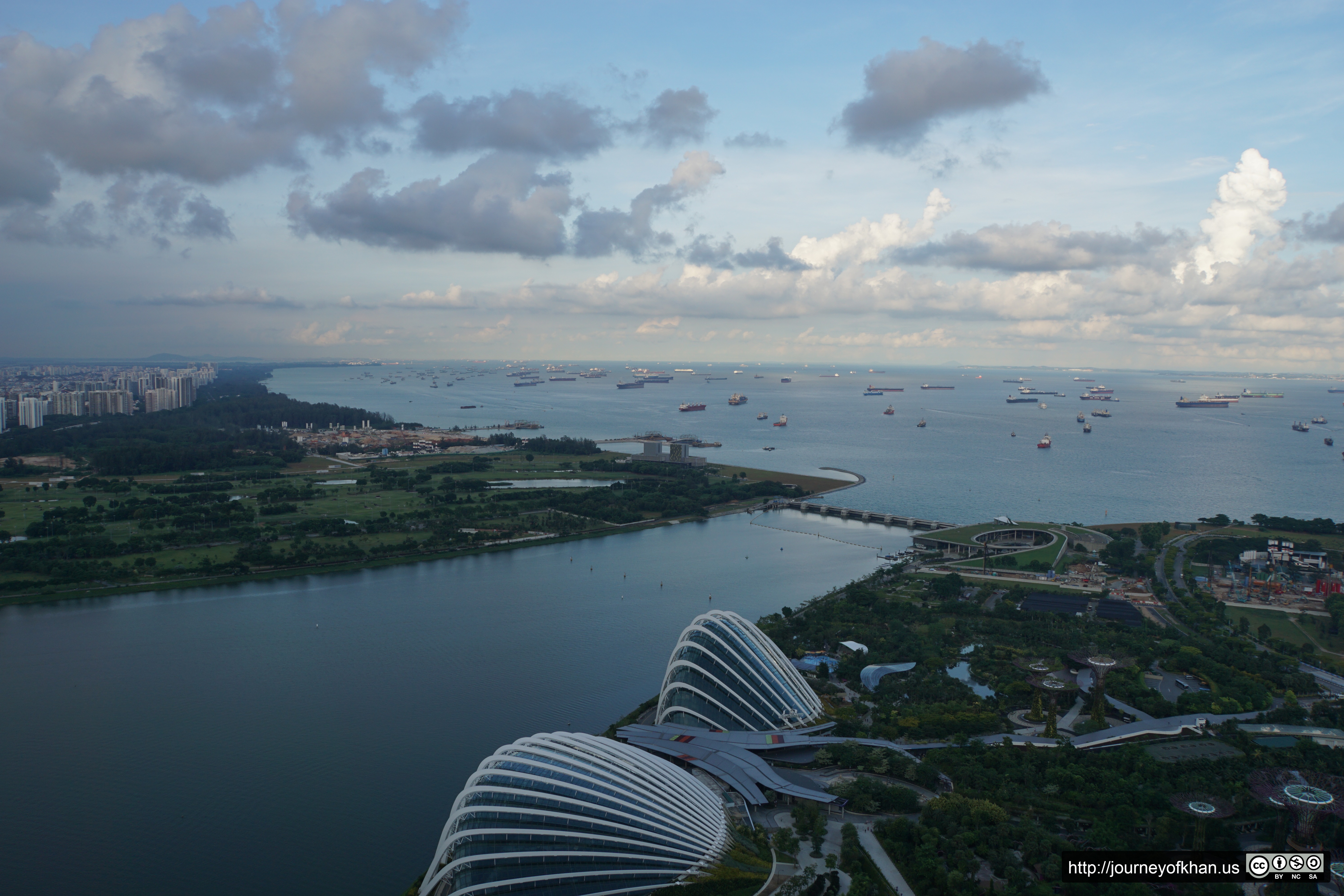 Walled Gardens, a Bay and Ships (High Resolution)