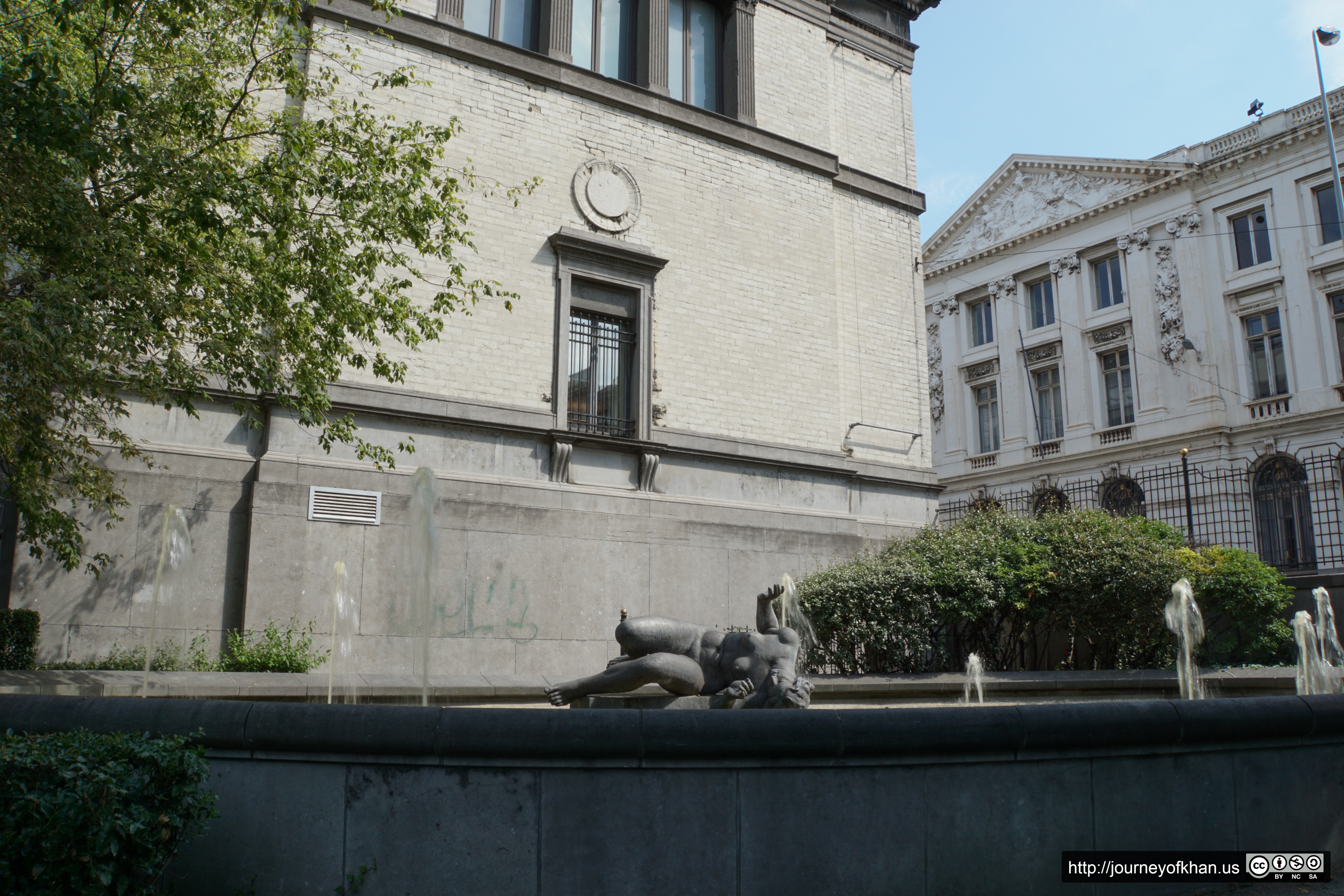 Fountain Outside the Brussels Royal Museum of Fine Art (High Resolution)