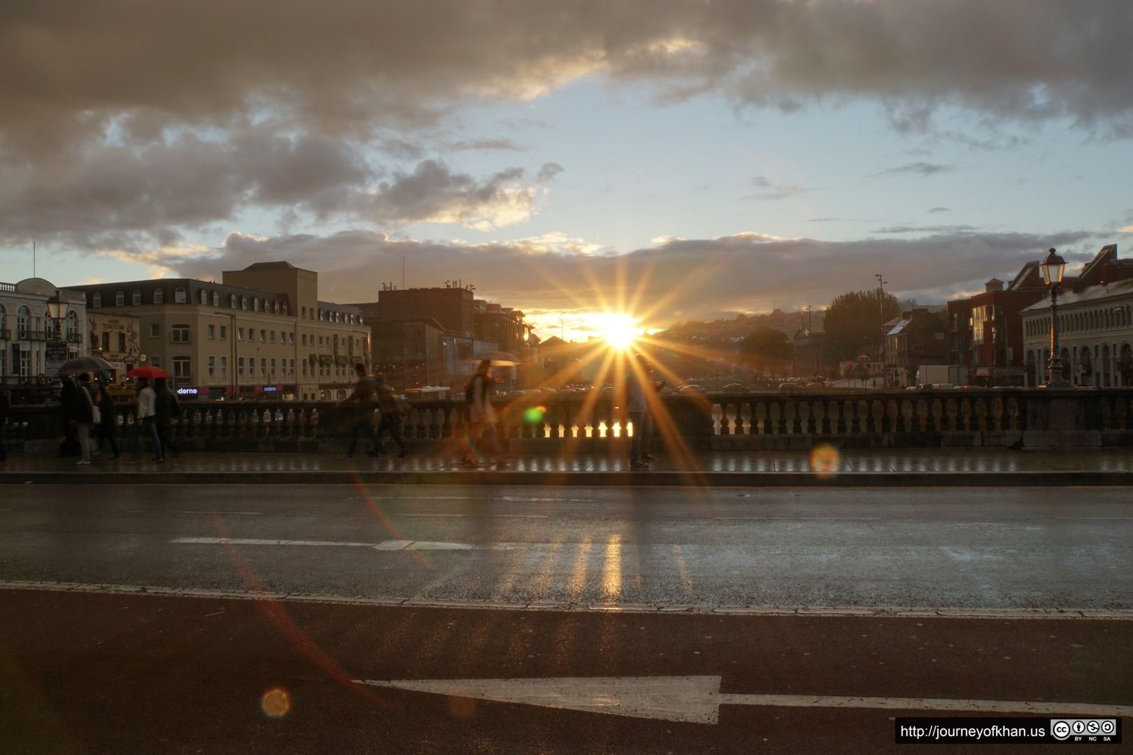 Sun over a Bridge in Cork