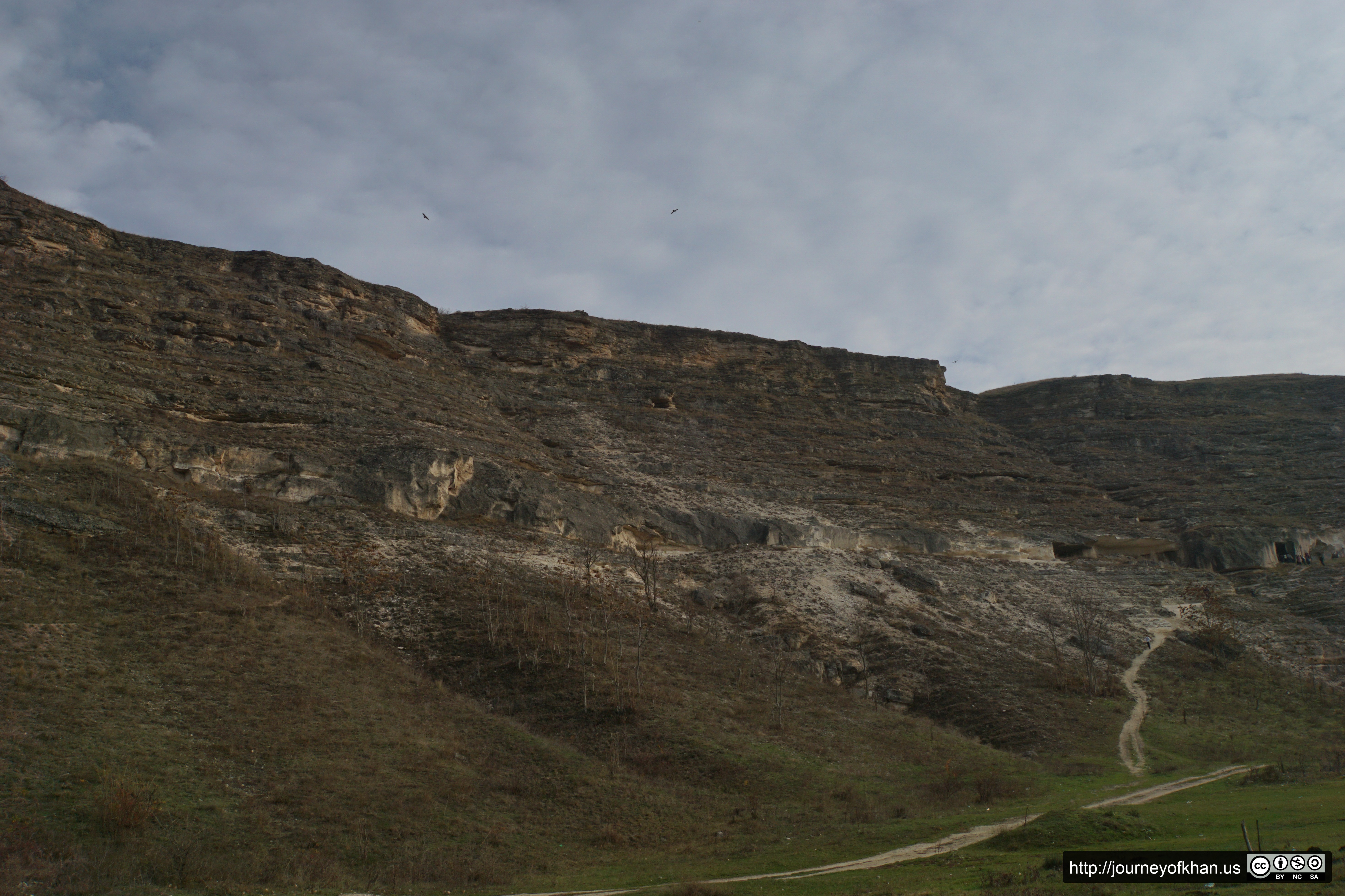 Birds Flying above the Caves of Orheiul (High Resolution)